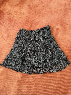 The Kooples Black and White Speckled Circle Skirt